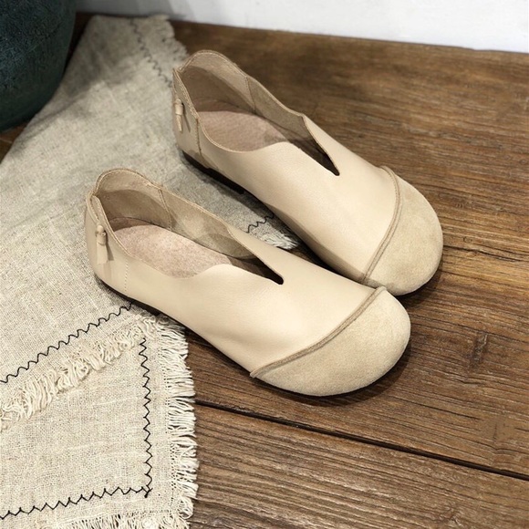 DD-line Cowhide retro women’s slip-on shoes White women’s 9 - Picture 3 of 3